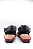 Alifyay - Textured Nyrosi Black Leather Peshawari Sandal
