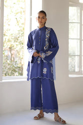 Sania Maskatiya - Tari - Raw Silk / Raw Silk - Sapphire Blue - 2 Piece