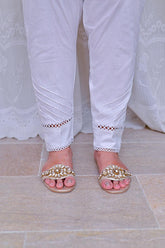 Mom4Little - White Trouser styled with lace MFL-TR02 - 1 Piece