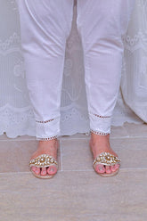 Mom4Little - White Trouser styled with lace MFL-TR03 - 1 Piece