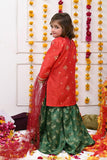 Mom4Little-Tomato Red and Green Gharara Set