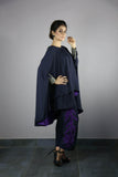 Urooj Fahd - Navy Blue Pintex Top With Cave - 2 PC