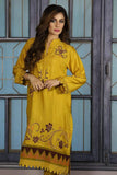 Urooj Fahd - Mustard Cotton Net Shirt - 3 PC