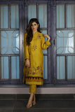 Urooj Fahd - Mustard Cotton Net Shirt - 3 PC