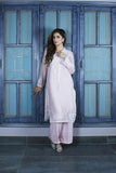 Urooj Fahd - Baby Pink Cotton Neck Applique Shirt - 3 PC