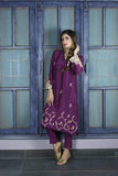 Urooj Fahd - Plum Pure Raw Silk Shirt - 3 PC