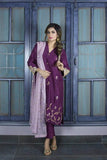 Urooj Fahd - Plum Pure Raw Silk Shirt - 3 PC