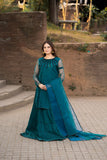 Fozia Khalid - UROOS - Silk - Emerald green - 3 Piece