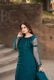Fozia Khalid - UROOS - Silk - Emerald green - 3 Piece