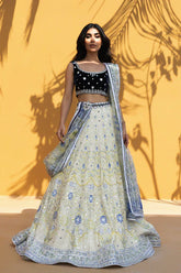 Sania Maskatiya - Umyra Velvet,Khaddi Silk,Organza Suit For Women - Cream 3 Piece