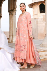 Cross Stitch - Lawn Dusky Rose Unstitch Suit For Women - 3 Piece
