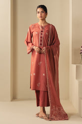 Cross Stitch - Lawn Vintage Rose Suit For Women - Peach - 2 Piece