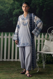 Cross Stitch AZURE BLOOM Unstitched Blue 3 Piece
