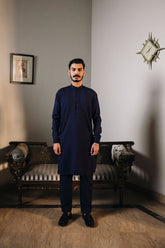 Shahjahan - Blue Kurta Trouser - 2 Piece