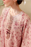 Cross Stitch - Dusty Pink Printed Lawn Unstitch Suit For Women - 3 Piece