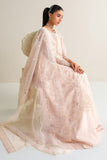 Cross Stitch - Blush Serenity Organza Unstitch Suit For Women - 4 Piece