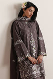 Cross Stitch - Cocoa Whisper Embroidered Lawn Unstitch Suit For Women - 3 Piece