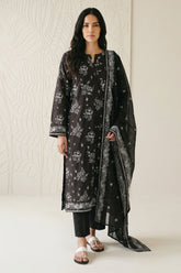 Cross Stitch - Phantom Black Lawn Suit For Women - 3 Piece - Studio by TCS