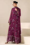 Cross Stitch - Ruby Garnet Chiffon Suit For Women - 4 Piece
