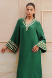 Cross Stitch - Emerald Enchantment Silk Suit For Women - Green - 2 Piece