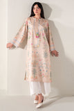 Cross Stitch - Fresco Luxe Printed Lawn Shirt For Women - Beige - 1 Piece