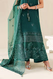 Cross Stitch - Emerald Moss Silk Suit For Women - 3 Piece