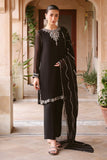 Cross Stitch - Diamond Dust Chiffon Suit For Women - Black - 3 Piece