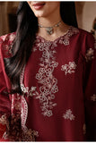 Cross Stitch - Lawn Crimson Drape Unstitch Suit For Women - 3 Piece