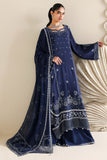 Cross Stitch - Indigo Muse Silk Suit For Women - 3 Piece