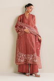 Cross Stitch - Autumn Bloom Organza Unstitch Suit For Women - 4 Piece