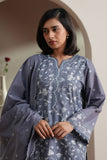 Cross Stitch - Slate Petals Embroidered Lawn Unstitch Suit For Women - 3 Piece