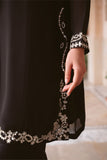 Cross Stitch - Diamond Dust Chiffon Suit For Women - Black - 3 Piece