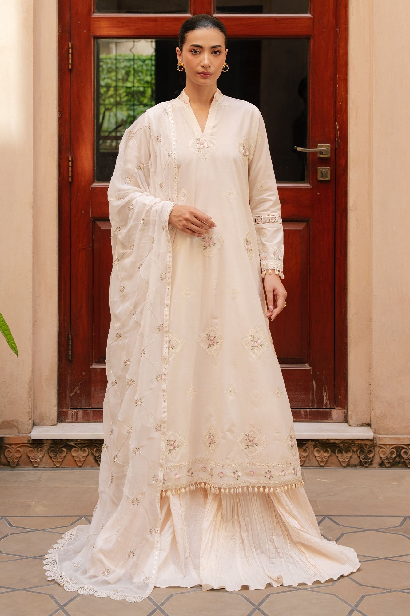 Cross Stitch - Cloud Garden Lawn Suit For Women - 3 Piece - Studio by TCS