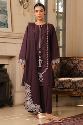 Cross Stitch - Royal Prune Cambric Suit For Women - Brown - 2 Piece
