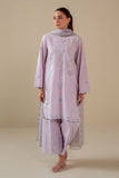 Cross Stitch - Lilac Blush Cotton Suit For Women - Purple - 2 Piece