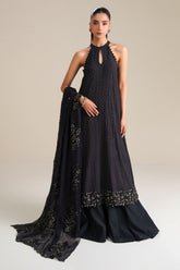 Cross Stitch - Noir Grace Chiffon Unstitch Suit For Women - 4 Piece