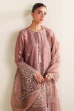 Cross Stitch - Wistful Mauve Silk Unstitch Suit For Women - 3 Piece