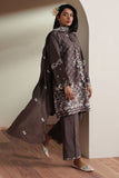 Cross Stitch - Cocoa Whisper Embroidered Lawn Unstitch Suit For Women - 3 Piece