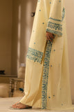 Cross Stitch - Dahlia Cambric Suit For Women - Yellow - 2 Piece