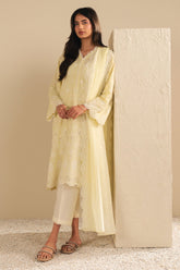 Cross Stitch - Pastel Sunshine Cambric Suit For Women - Yellow - 2 Piece