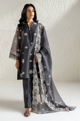 Cross Stitch - Net Navy Gleam Suit For Women - Blue - 2 Piece