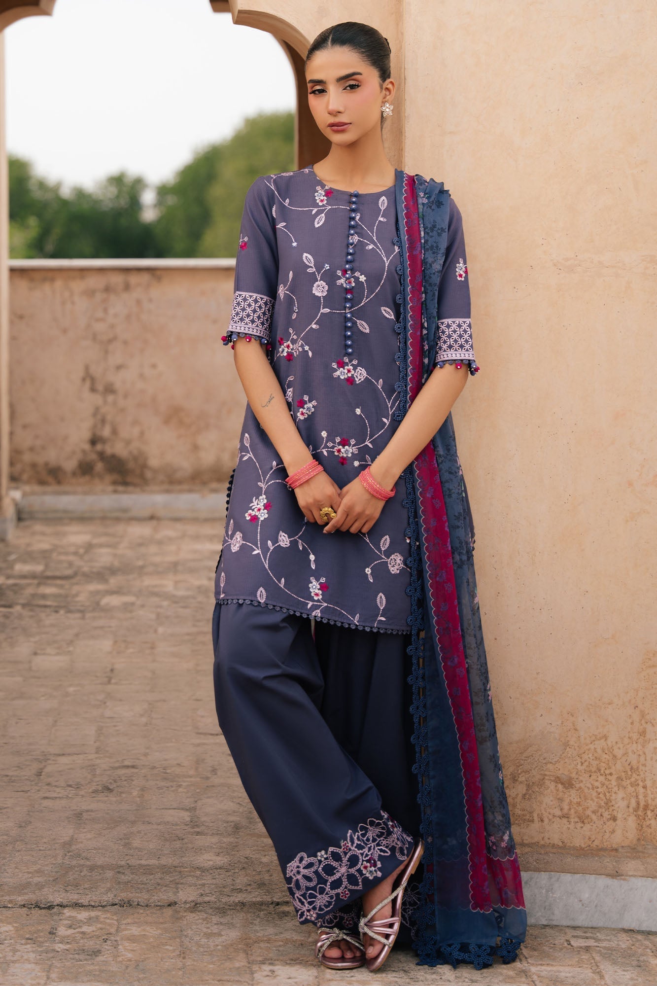 Cross Stitch - Indigo Dusk Lawn Suit For Women - 3 Piece - Studio by TCS