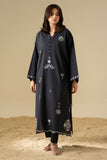 Cross Stitch Noir Shadow Embroidered Cambric Shirt Black 1 Piece