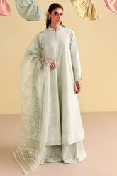 Cross Stitch - Light Jade Printed Lawn Unstitch Suit For Women - 3 Piece
