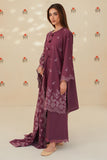 Cross Stitch - Plum Luxe Chikankari Lawn Unstitch Suit For Women - 3 Piece