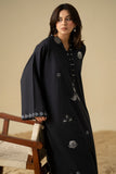 Cross Stitch Noir Shadow Embroidered Cambric Shirt Black 1 Piece
