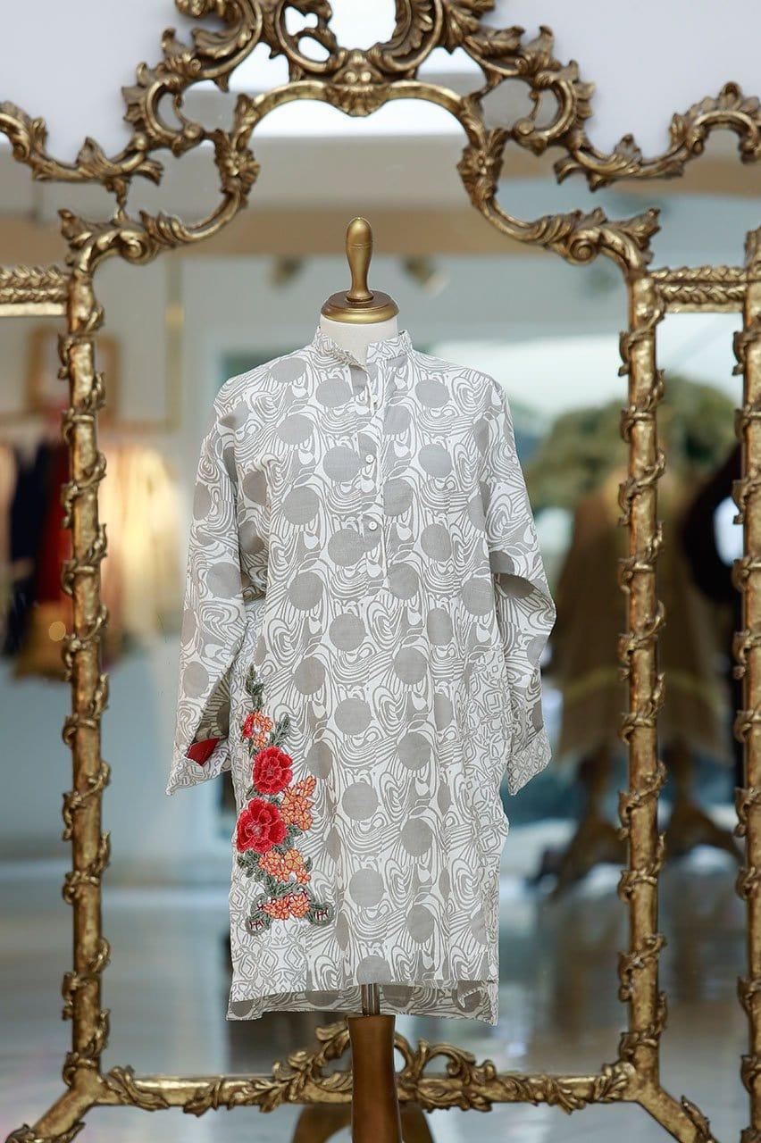 Sanam Chaudhri - Grey and White Shirt - Studio by TCS