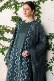 Cross Stitch - TEAL SPRUCE Cotton Unstitch Suit For Women - 3 Piece