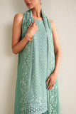 Cross Stitch - Ocean Elegance Chiffon Unstitch Suit For Women - 4 Piece