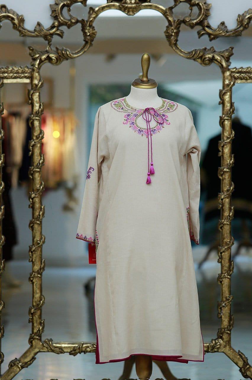 Sanam Chaudhri - Off White Embroidered Shirt - Studio by TCS